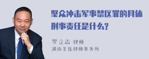 聚众冲击军事禁区罪的具体刑事责任是什么?