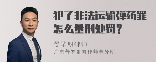 犯了非法运输弹药罪怎么量刑处罚？