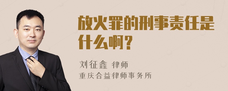 放火罪的刑事责任是什么啊？