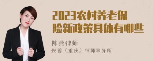 2023农村养老保险新政策具体有哪些