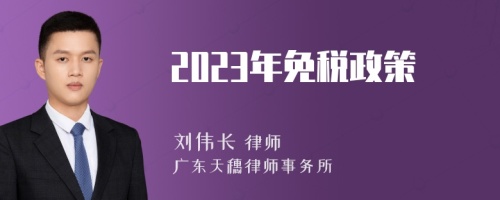 2023年免税政策