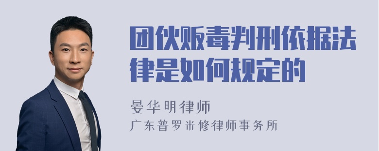 团伙贩毒判刑依据法律是如何规定的