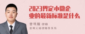 2023界定小微企业的最新标准是什么