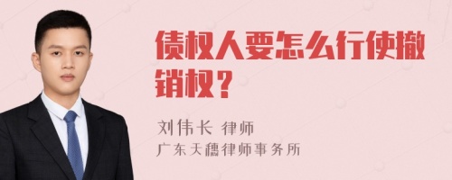 债权人要怎么行使撤销权？