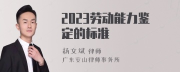 2023劳动能力鉴定的标准