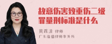 故意伤害致重伤二级罪量刑标准是什么