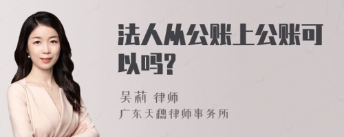 法人从公账上公账可以吗?