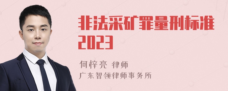 非法采矿罪量刑标准2023