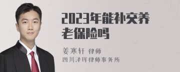 2023年能补交养老保险吗