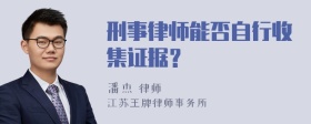 刑事律师能否自行收集证据？