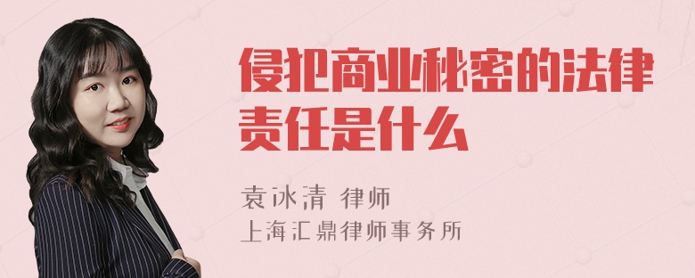 侵犯商业秘密的法律责任是什么