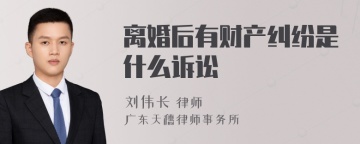 离婚后有财产纠纷是什么诉讼