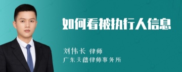 如何看被执行人信息