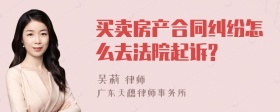 买卖房产合同纠纷怎么去法院起诉?