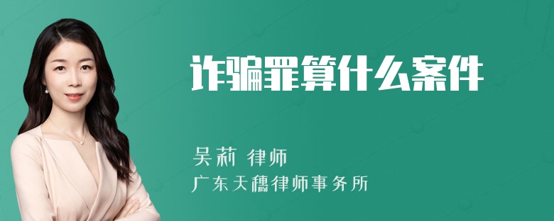 诈骗罪算什么案件