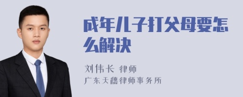 成年儿子打父母要怎么解决