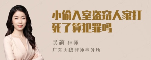 小偷入室盗窃人家打死了算犯罪吗