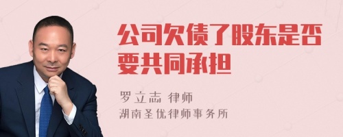 公司欠债了股东是否要共同承担