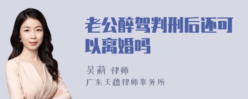 老公醉驾判刑后还可以离婚吗