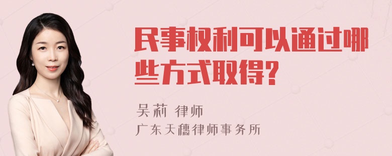 民事权利可以通过哪些方式取得?