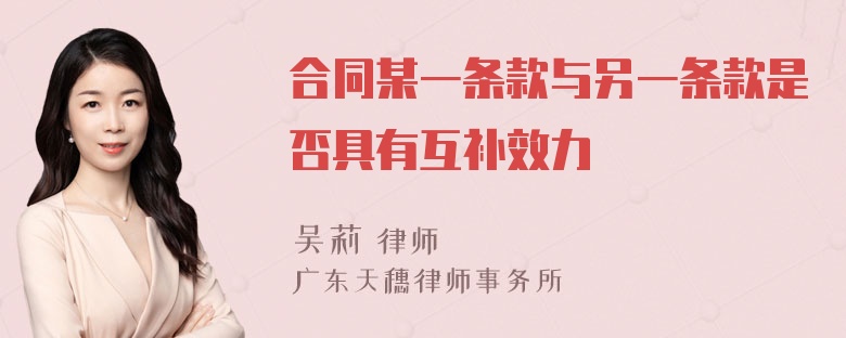 合同某一条款与另一条款是否具有互补效力