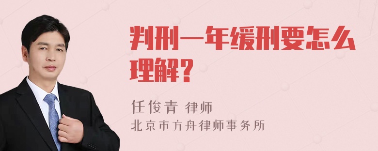 判刑一年缓刑要怎么理解?