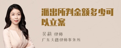 派出所判金额多少可以立案