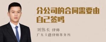 分公司的合同需要由自己签吗