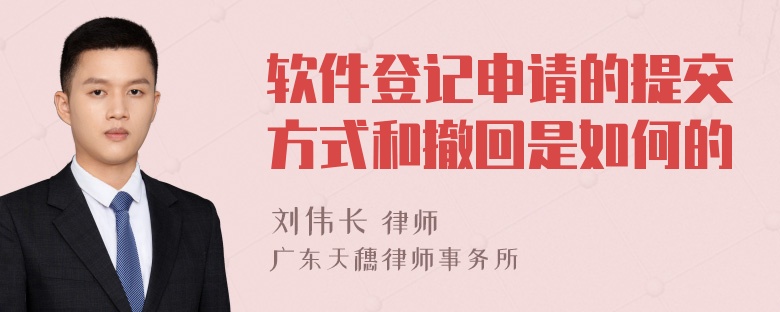 软件登记申请的提交方式和撤回是如何的