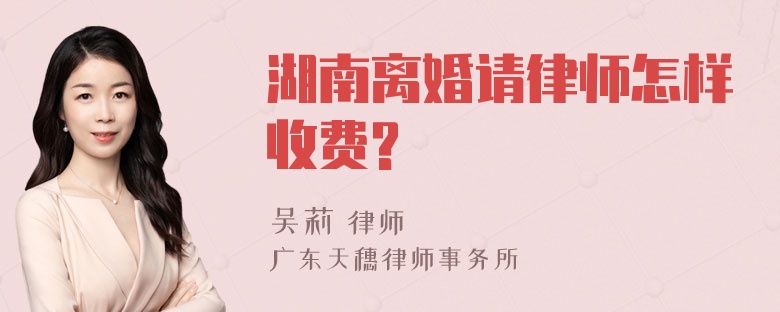 湖南离婚请律师怎样收费?