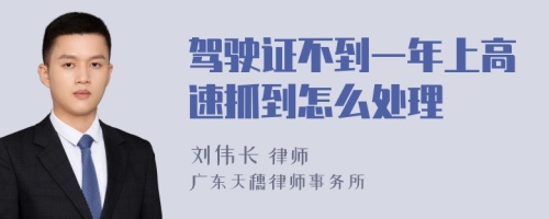 驾驶证不到一年上高速抓到怎么处理