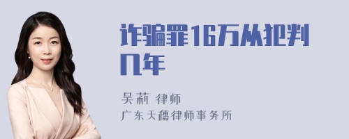 诈骗罪16万从犯判几年