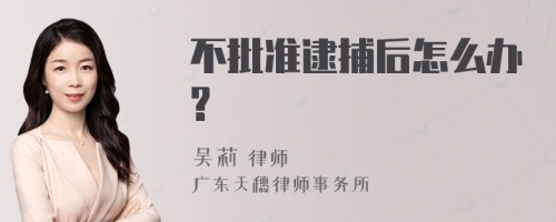 不批准逮捕后怎么办?