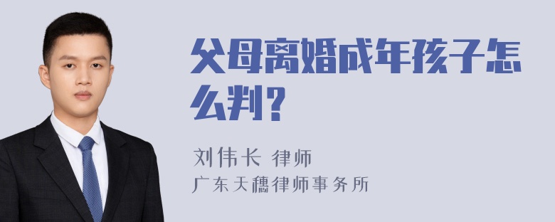 父母离婚成年孩子怎么判？