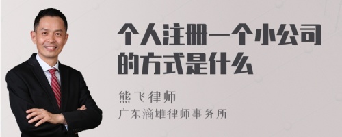 个人注册一个小公司的方式是什么