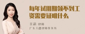 每年试用期领不到工资需要证明什么