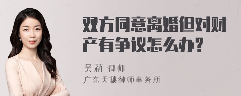 双方同意离婚但对财产有争议怎么办?