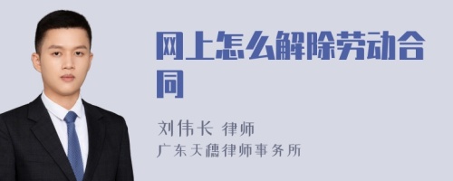 网上怎么解除劳动合同