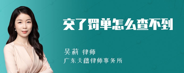 交了罚单怎么查不到