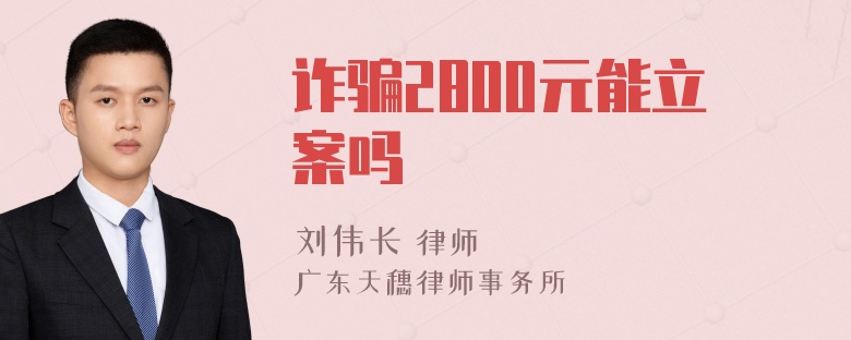 诈骗2800元能立案吗