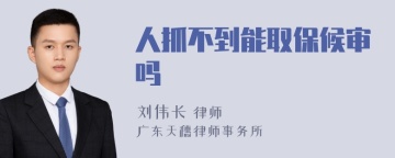 人抓不到能取保候审吗