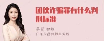 团伙诈骗罪有什么判刑标准