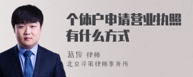 个体户申请营业执照有什么方式