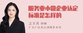 服务业小微企业认定标准是怎样的