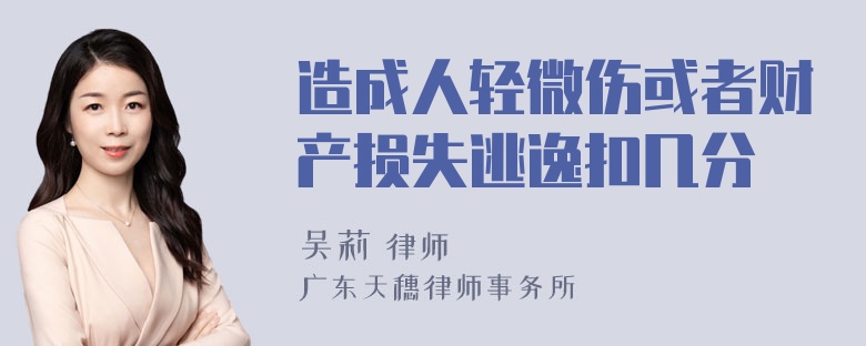 造成人轻微伤或者财产损失逃逸扣几分