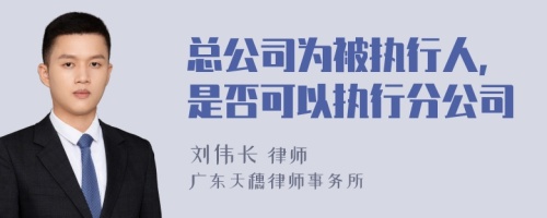 总公司为被执行人,是否可以执行分公司