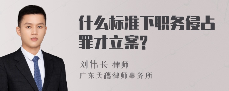 什么标准下职务侵占罪才立案?