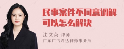 民事案件不同意调解可以怎么解决