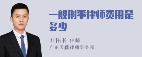 一般刑事律师费用是多少