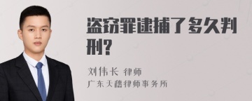 盗窃罪逮捕了多久判刑?